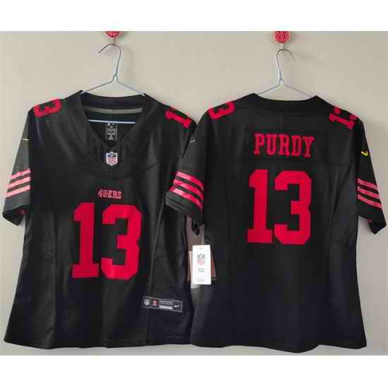 Women San Francisco 49ers 13 Brock Purdy Black F U S E Vapor Untouchable Stitched Jersey