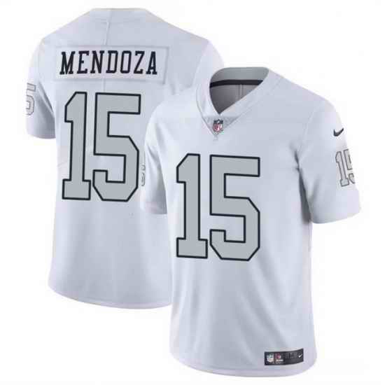 Men Las Vegas Raiders  15 Fernando Mendoza White 2026 Draft Color Rush Vapor Untouchable Limited Stitched Football Jersey
