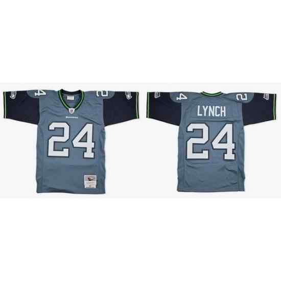 Men Seattle Seahawks 24 Marshawn Lynch 2010 Home Stitched Football Jersey