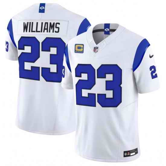 Men's Los Angeles Rams #23 Kyren Williams White 2026 F.U.S.E. With 4- Star C Patch Vapor Limited Football Stitched Jersey