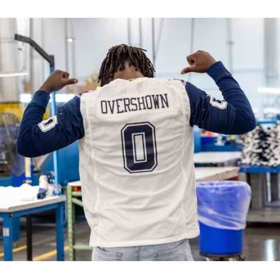 Men Dallas Cowboys DeMarvion Overshown #0 White Thanksgiven Stitched NFL Jersey