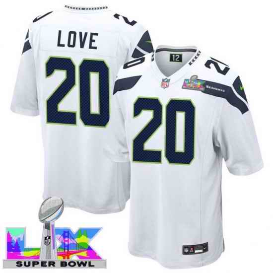 Men Women Youth Seattle Seahawks #20 Julian Love 2025 2026 Super Bowl LX F U S E Stitched NFL Jersey White