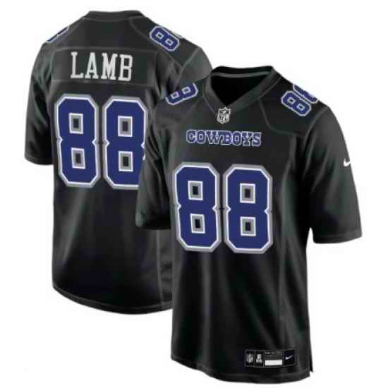 Men Dallas Cowboys #88 CeeDee Lamb Nike Game Jersey Black Royal Blue Stitched Jersey