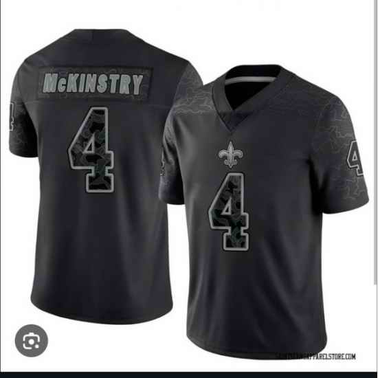 Men New Orleans Saints Aid McKinstry #4 Nike Black Salute To Service Stitched Jersey