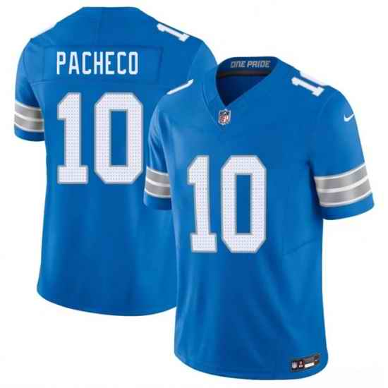 Men Detroit Lions  10 Isiah Pacheco Blue 2026 F U S E  Vapor Limited Stitched Jersey