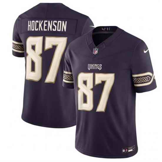 Men Minnesota Vikings  87 T J  Hockenson Deep Purple 2026 F U S E  Rivalries Collection Limited Stitched Football Jersey