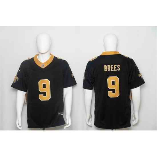 Men New Orleans Saints 9 Drew Brees Black F U S E Vapor Limited Stitched Football Jersey