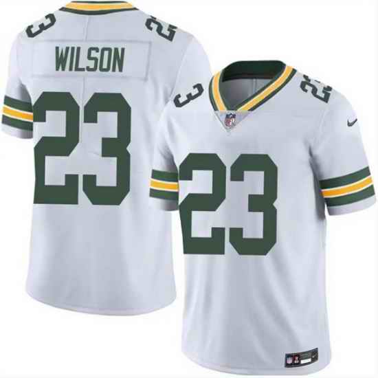 Men Green Bay Packers 23 Emanuel Wilson White 2025 Vapor Untouchable Limited Stitched Football Jersey