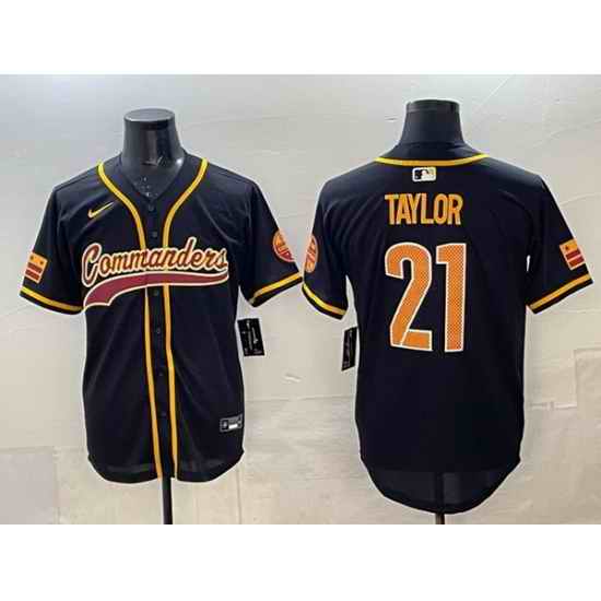 Men Washington Commanders 21 Sean Taylor Black Limited Stitched Baseball Jersey