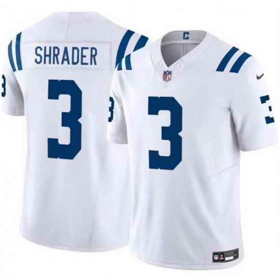 Men Indianapolis Colts 3 Spencer Shrader White 2025 F U S E  Vapor Limited Stitched Football Jersey