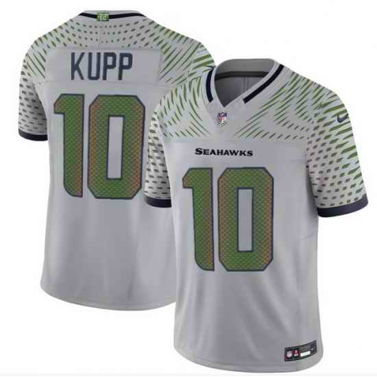 Men Seattle Seahawks 10 Cooper Kupp Grey 2025 F U S E Rivalries Vapor Untouchable Limited Stitched Football Jersey