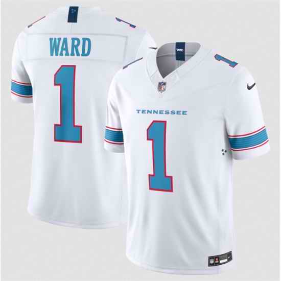 Men Tennessee Titans  1 Cameron Ward White 2026 F U S E  Vapor Limited Stitched Football Jersey