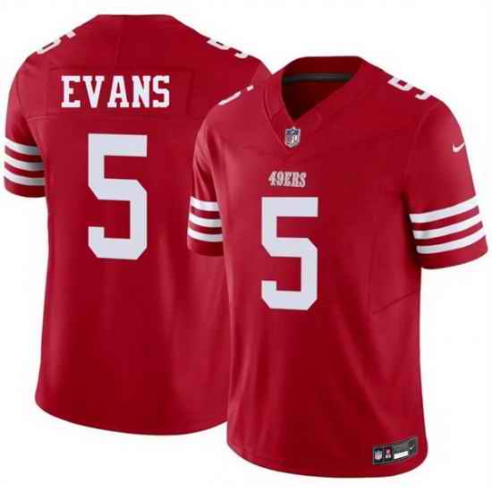 Men San Francisco 49ers  5 Mike Evans Red 2026 F U S E  Vapor Untouchable Limited Stitched Football Jersey