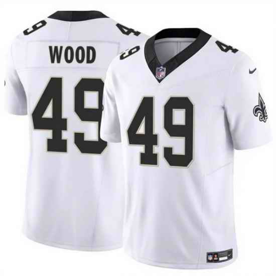 Men New Orleans Saints 49 Zach Wood White 2025 F U S E Vapor Limited Stitched Football Jersey