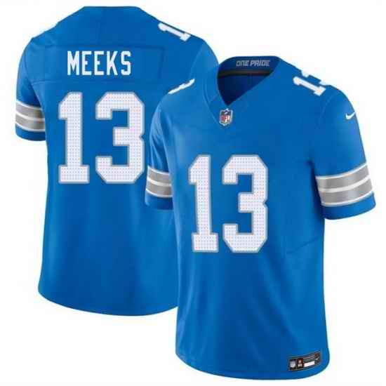 Men Detroit Lions  13 Jackson Meeks Blue 2026 F U S E  Vapor Limited Stitched Jersey