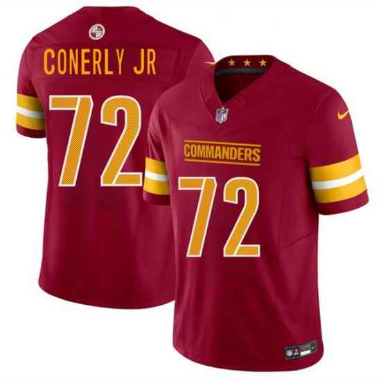 Youth Washington Commanders 72 Josh Conerly Jr Burgundy 2025 Draft F U S E Vapor Limited Stitched Football Jersey