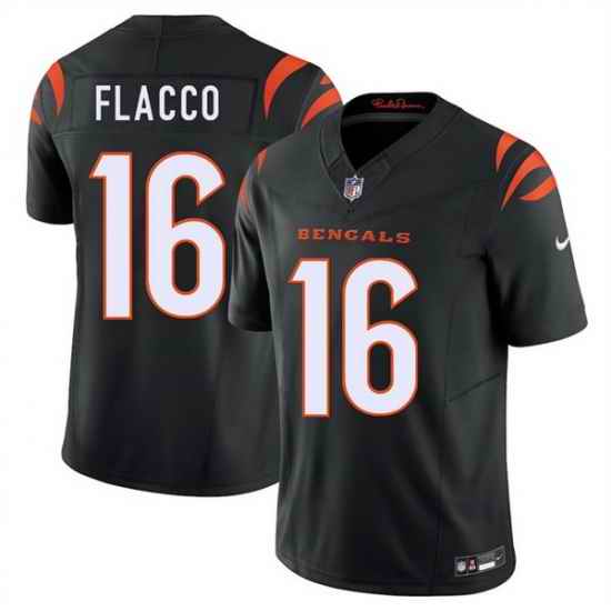 Men Cincinnati Bengals 16 Joe Flacco Black 2025 F U S E  Vapor Untouchable Limited Stitched Football Jersey