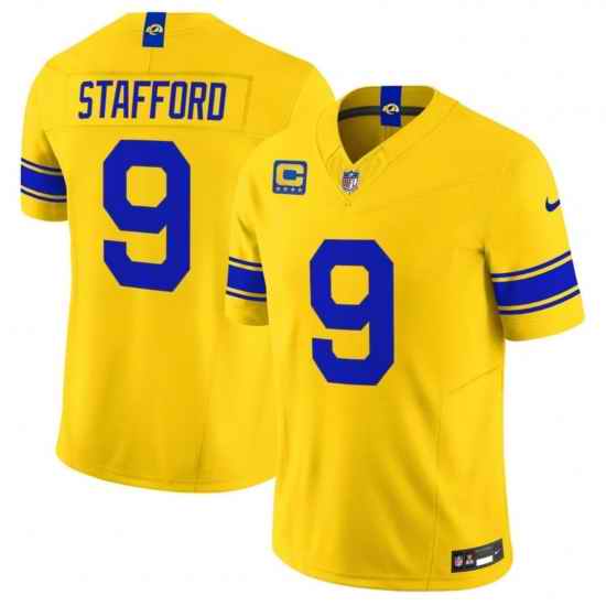Men's Los Angeles Rams #9 Matthew Stafford Yellow 2026 F.U.S.E. With 4- Star C Patch Vapor Limited Football Stitched Jersey