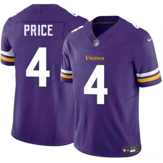 Men Minnesota Vikings  4 Myles Price Purple 2026 F U S E  Vapor Untouchable Limited Stitched Jersey