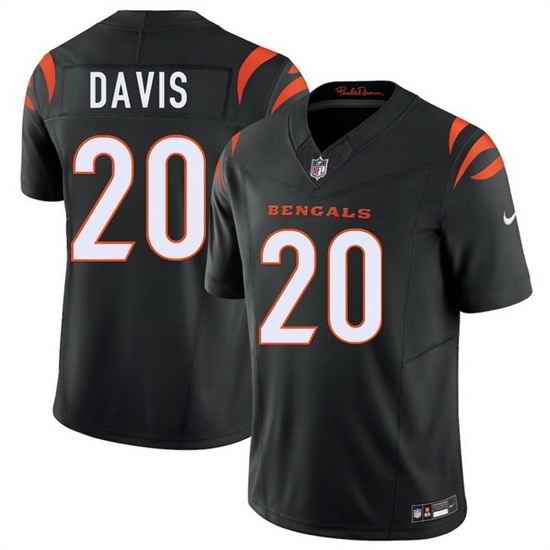 Men Cincinnati Bengals  20 Tacario Davis Black 2026 Draft F U S E  Vapor Untouchable Limited Stitched Football Jersey