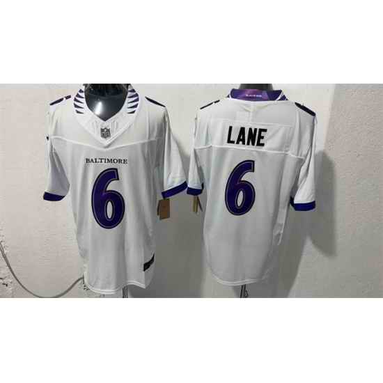 Men Baltimore Ravens 6 Ja Kobi Lane White 2026 F U S E Vapor Stitched Limited Football Jersey