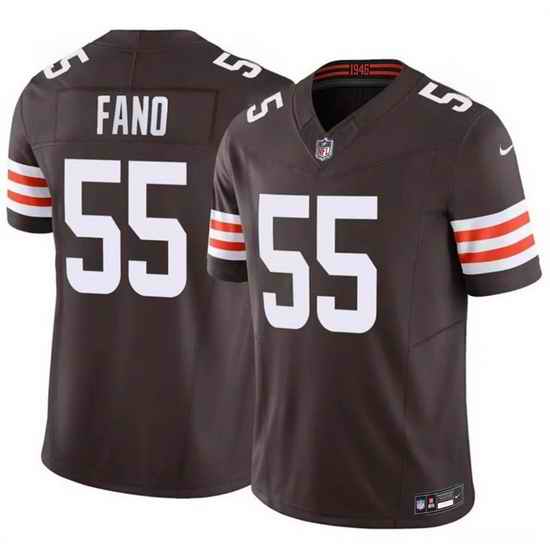 Men Cleveland Browns  55 Spencer Fano Brown 2026 Draft F U S E  Vapor Limited Stitched Football Jersey