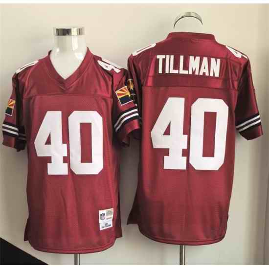 Men Arizona Cardinals 40 Pat Tillman Red Throwback Stitched Jersey