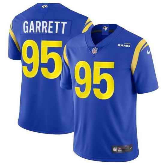 Men Los Angeles Rams  95 Myles Garrett Royal 2026 Vapor Limited Stitched Football Jersey