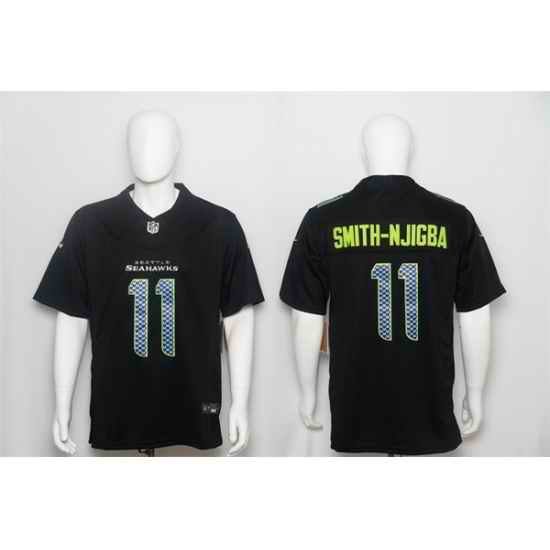 Men Seattle Seahawks 11 Jaxon Smith Njigba Black 2026 F U S E Vapor Untouchable Limited Stitched Football Jersey