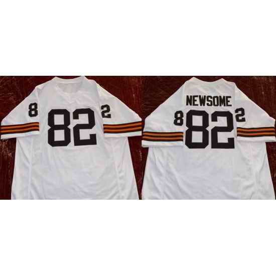 Men Cleveland Browns  82 Ozzie Newsome White Stitched Football Jersey