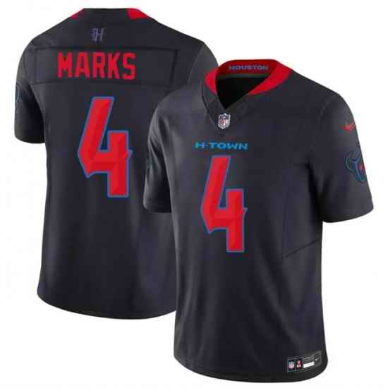 Men Houston Texans  4 Woody Marks Navy 2026 F U S E  Vapor Limited Stitched Football Jersey