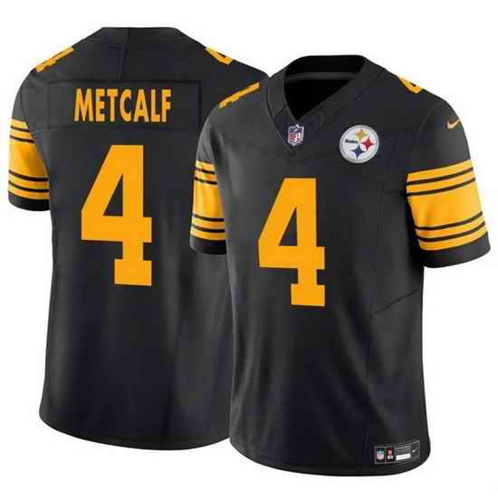 Men Pittsburgh Steelers 4 DK Metcalf Black 2025 F U S E  Color Rush Vapor Untouchable Limited Stitched Jersey