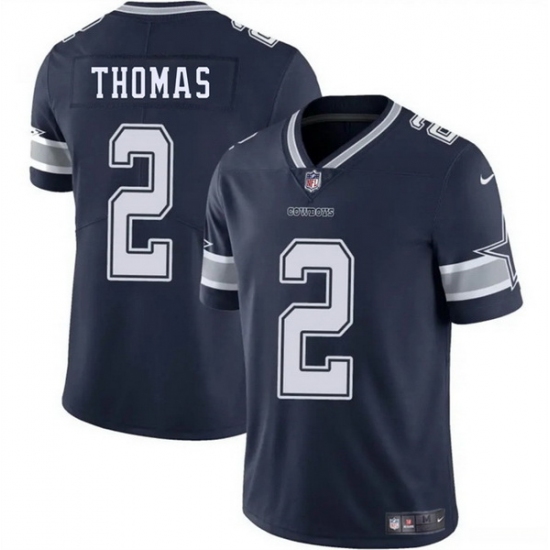 Men Dallas Cowboys 2 Juanyeh Thomas Navy Blue 2025 Vapor Untouchable Limited Stitched Football Jersey