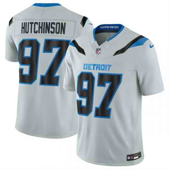 Men Detroit Lions  97 Aidan Hutchinson Silver 2026 F U S E  Rivalries Collection Limited Stitched Football Jersey