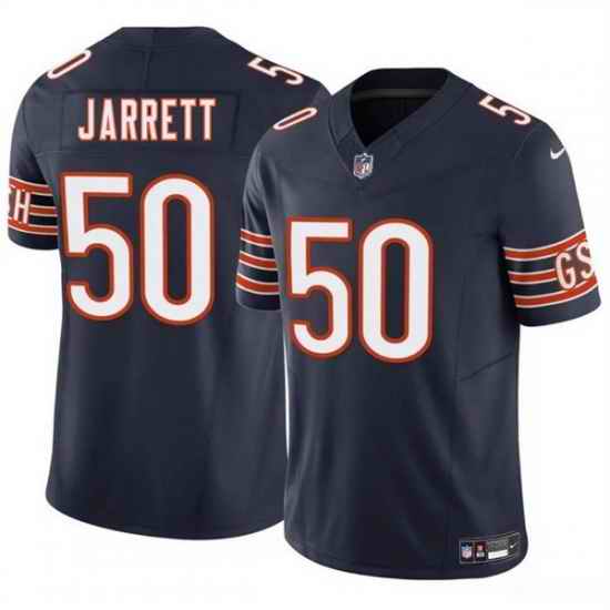 Men Chicago Bears 50 Grady Jarrett Navy 2025 F U S E  Vapor Stitched Football Jersey