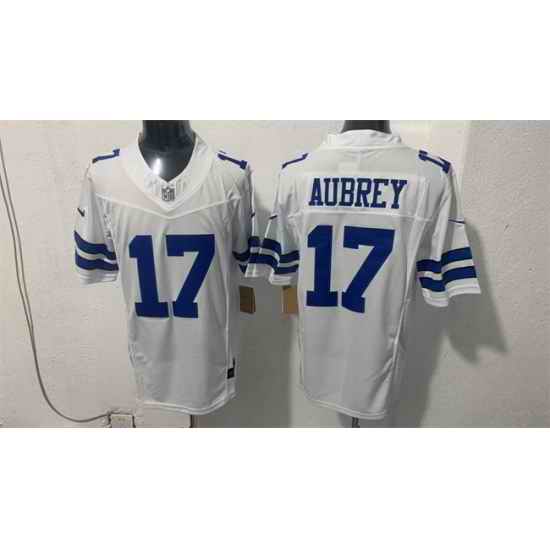 Men Dallas Cowboys  17 Brandon Aubrey White 2026 F U S E Vapor Untouchable Limited Stitched Football Jersey