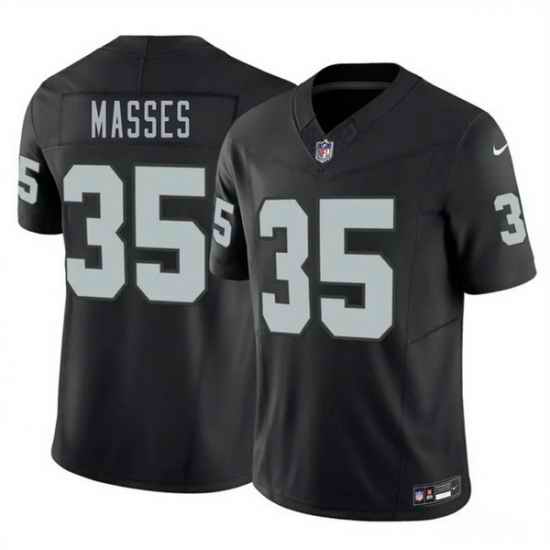 Men Las Vegas Raiders  35 Hezekiah Masses Black 2026 Draft F U S E  Vapor Untouchable Limited Stitched Football Jersey
