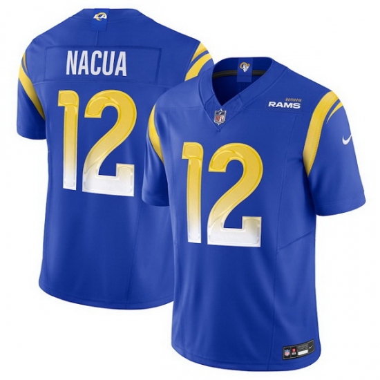 Women Los Angeles Rams 12 Puka Nacua Blue 2024 F U S E  Vapor Untouchable Stitched Jersey