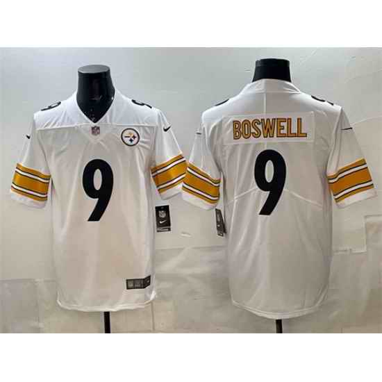 Men Pittsburgh Steelers 9 Chris Boswell White Vapor Untouchable Stitched Jersey