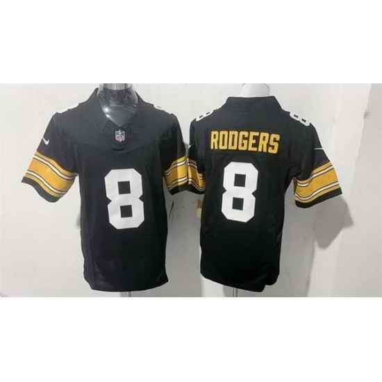 Men Pittsburgh Steelers 8 Aaron Rodgers Black F U S E Vapor Limited Stitched Football Jersey