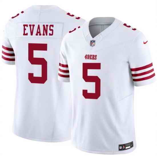 Men San Francisco 49ers  5 Mike Evans White 2026 F U S E  Vapor Untouchable Limited Stitched Football Jersey