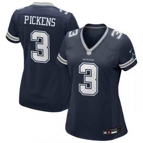 Women Dallas Cowboys 3 George Pickens Navy Blue vapor Limited jersey