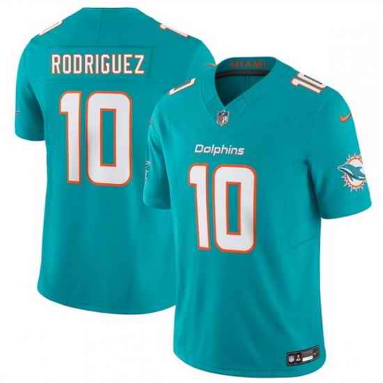 Men Miami Dolphins  10 Jacob Rodriguez Aqua 2026 Draft F U S E  Vapor Limited Stitched Football Jersey