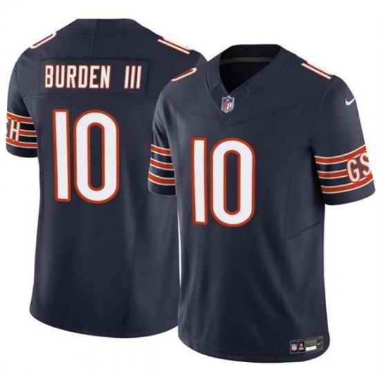 Men Chicago Bears 10 Luther Burden III Navy 2025 F U S E  Vapor Untouchable Limited Stitched Football Jersey