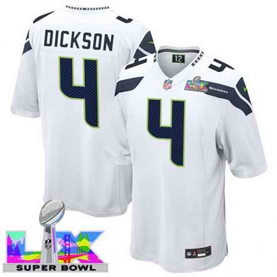 Men Women Youth Seattle Seahawks #4 Michael Dickson 2025 2026 Super Bowl LX F U S E Stitched NFL Jersey White