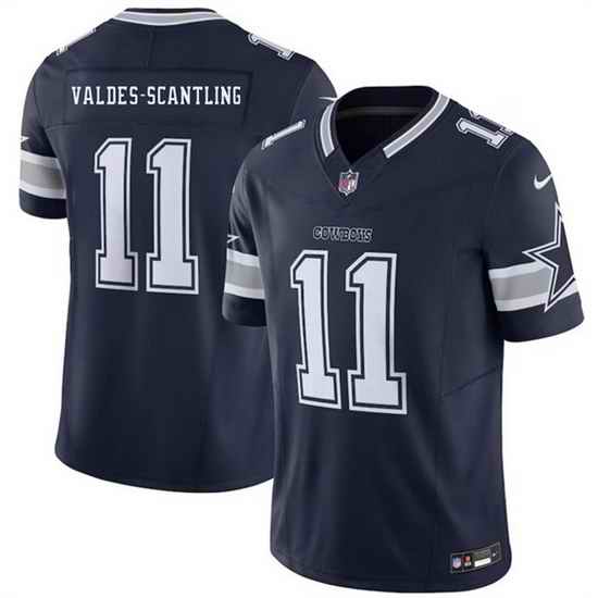 Men Dallas Cowboys  11 Marquez Valdes Scantling Navy 2026 F U S E Vapor Untouchable Limited Stitched Football Jersey