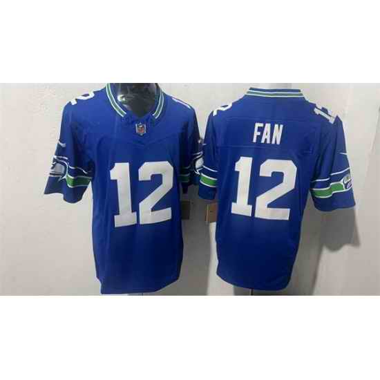 Men Seattle Seahawks 12 Fan Royal 2026 F U S E Throwback Vapor Untouchable Limited Stitched Football Jersey