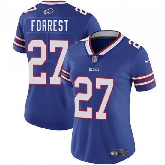 Women Buffalo Bills 27 Darrick Forrest Blue Vapor Stitched Football Jersey