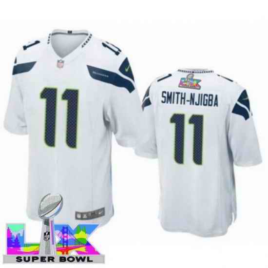Men Women Youth Seattle Seahawks #11 Jaxon Smith-Njigba 2025 2026 Super Bowl LX F U S E Stitched NFL Jersey White