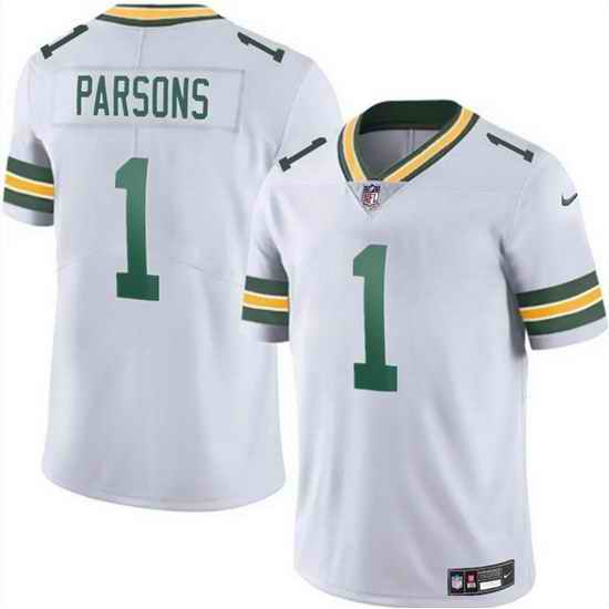 Men Green Bay Packers 1 Micah Parsons White 2025 Vapor Untouchable Limited Stitched Football Jersey